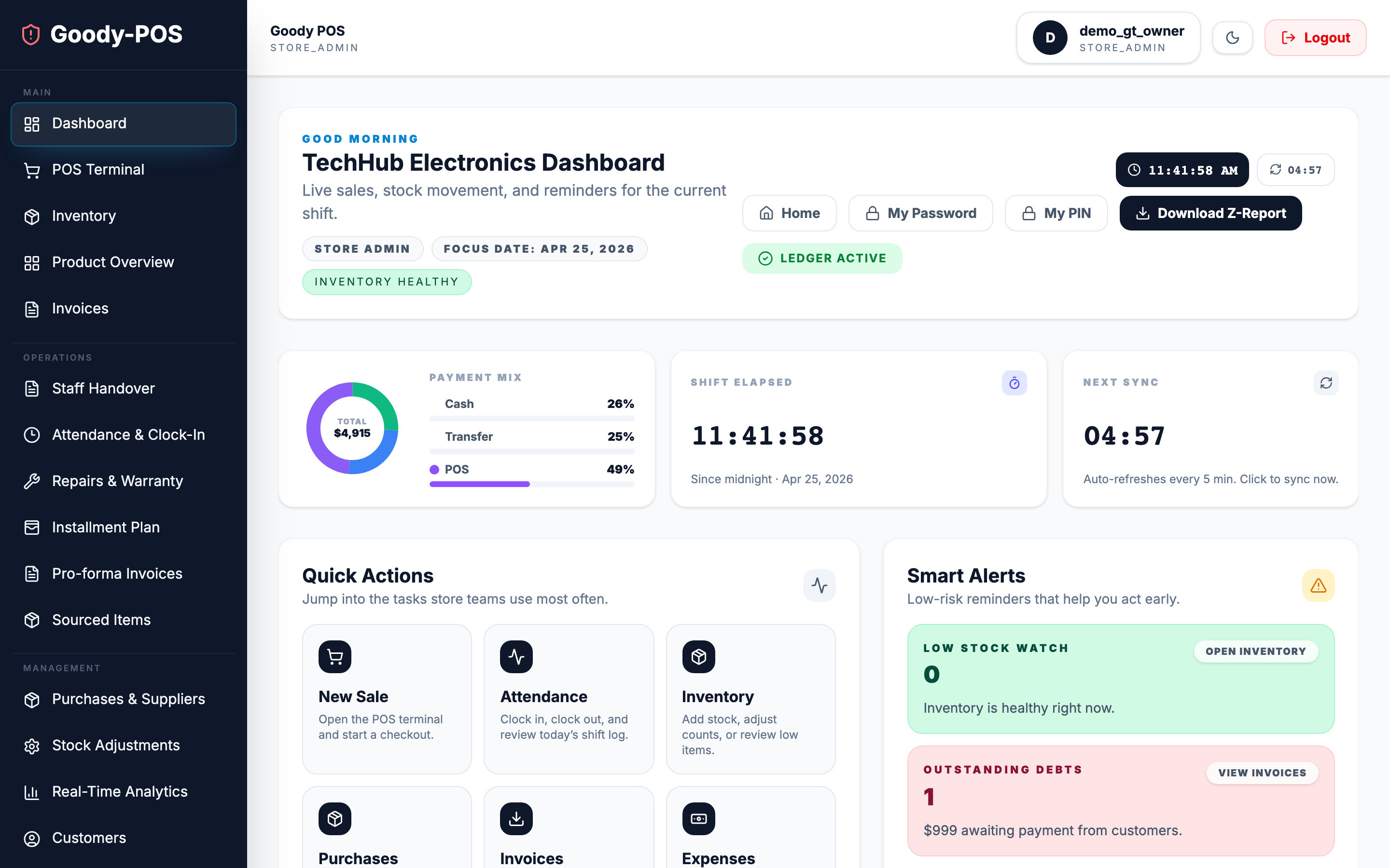 GoodyPOS Dashboard