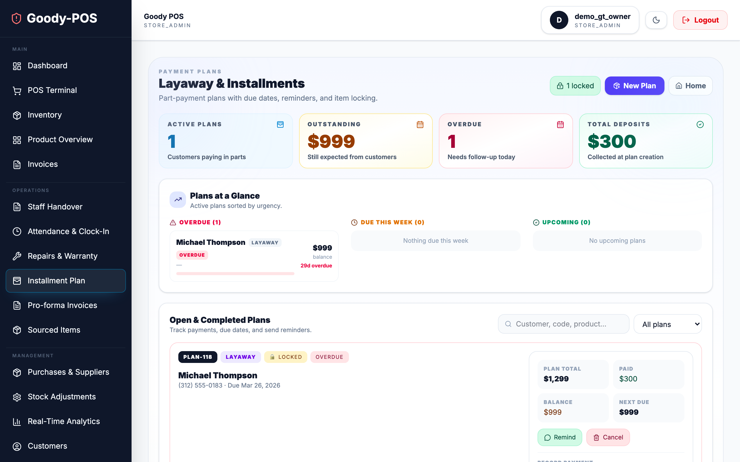 GoodyPOS Installments