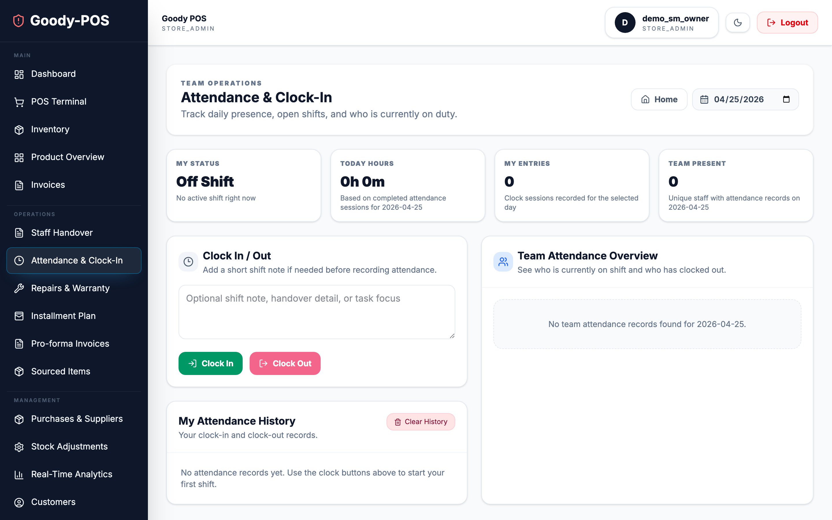 Attendance & Clock-In